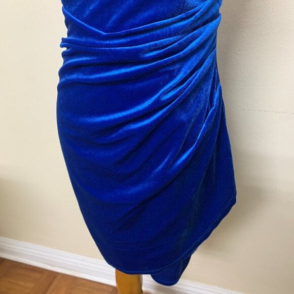 Emerald Sundae Small Womens Junior Velvet Mini Bodycon Dress Blue - Picture 5 of 9